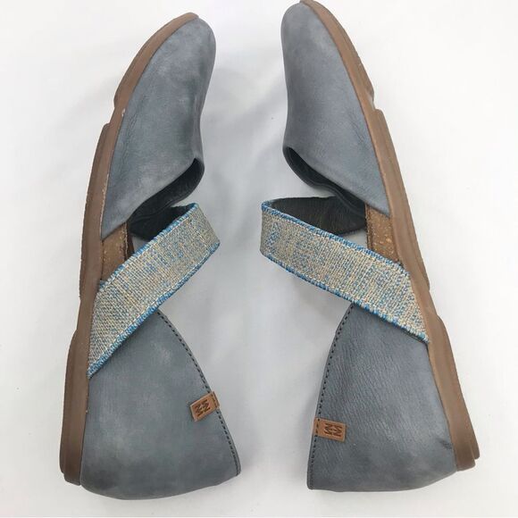 El Naturalista Blue Suede Leather Mary Jane Slip On Pointed Toe Ballet Flat Shoe - Picture 4 of 16